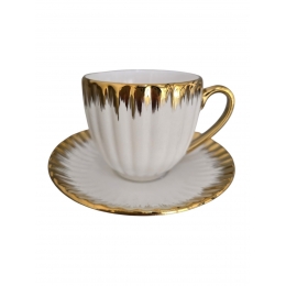 ŠOLJE ZA KAFU BELO ZLATNE 6/1