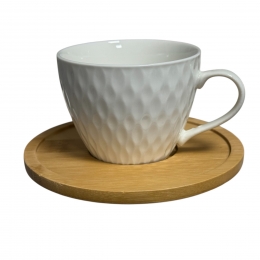 ŠOLJE ZA KAFU SA DRVENOM TACNOM